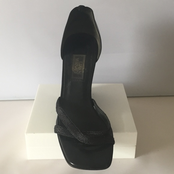 Gianni Versace Black Wedge Heels. Vintage - Picture 3 of 8